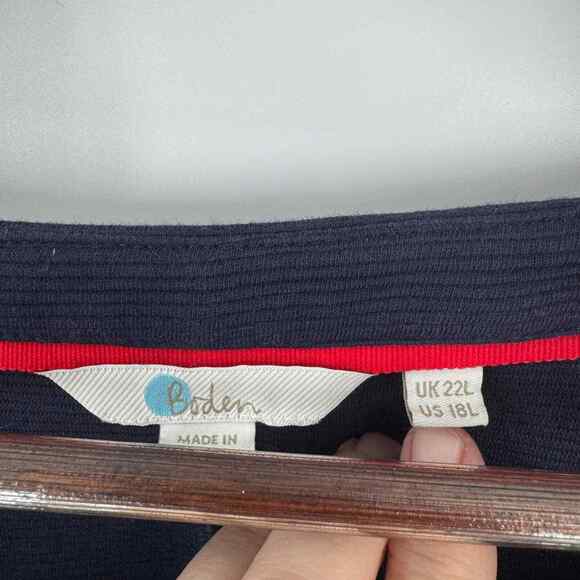 Boden Jasmine Ottoman Navy Blue 3/4 Sleeve Shift Dress with Pockets Size 18L - Picture 3 of 8